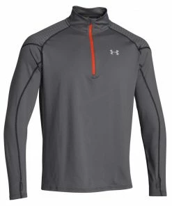 Apparel Men's Under Armour Infrared Long Sleeve Heartbeat 1/4 ZIP-1248111-GREY