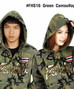 Fairtex Hooded Zip-Up Sweatshirt/Hoodie - Brown Or Green Camouflage - FHS16