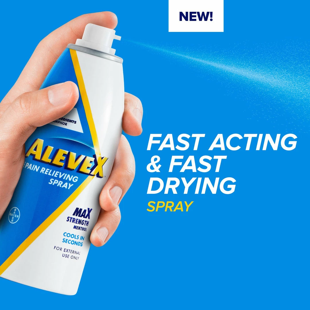 Alevex Pain Relieving Spray - Max Strength Menthol - Cools In Seconds - 3.2 Oz Accessories