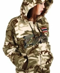Fairtex Hooded Zip-Up Sweatshirt/Hoodie - Brown Or Green Camouflage - FHS16