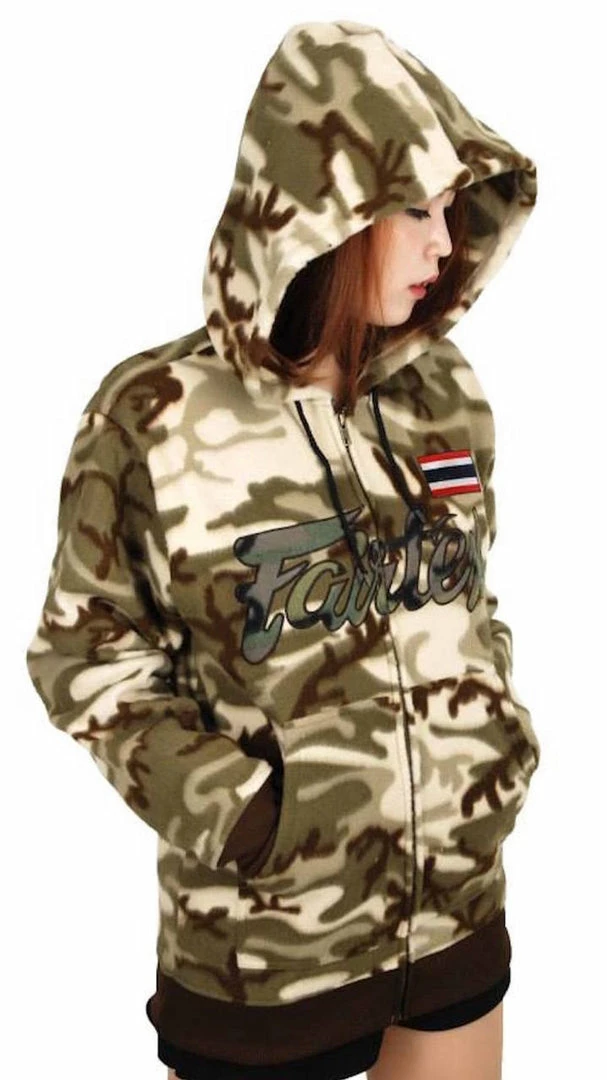 Fairtex Hooded Zip-Up Sweatshirt/Hoodie - Brown Or Green Camouflage - FHS16