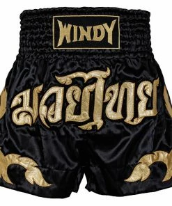 Windy Muay Thai Shorts - Black & Gold