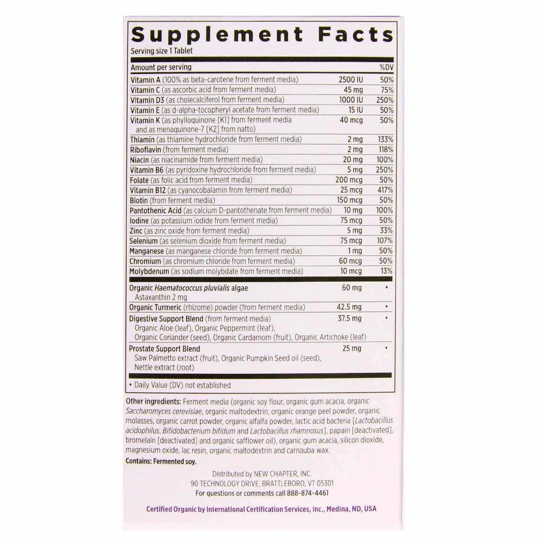 NEWCHAPTER New Chapter Every Man's 55+ One Daily MULTI - 24 Tablets - Strengthens Healthy Immune Defenses Accessories