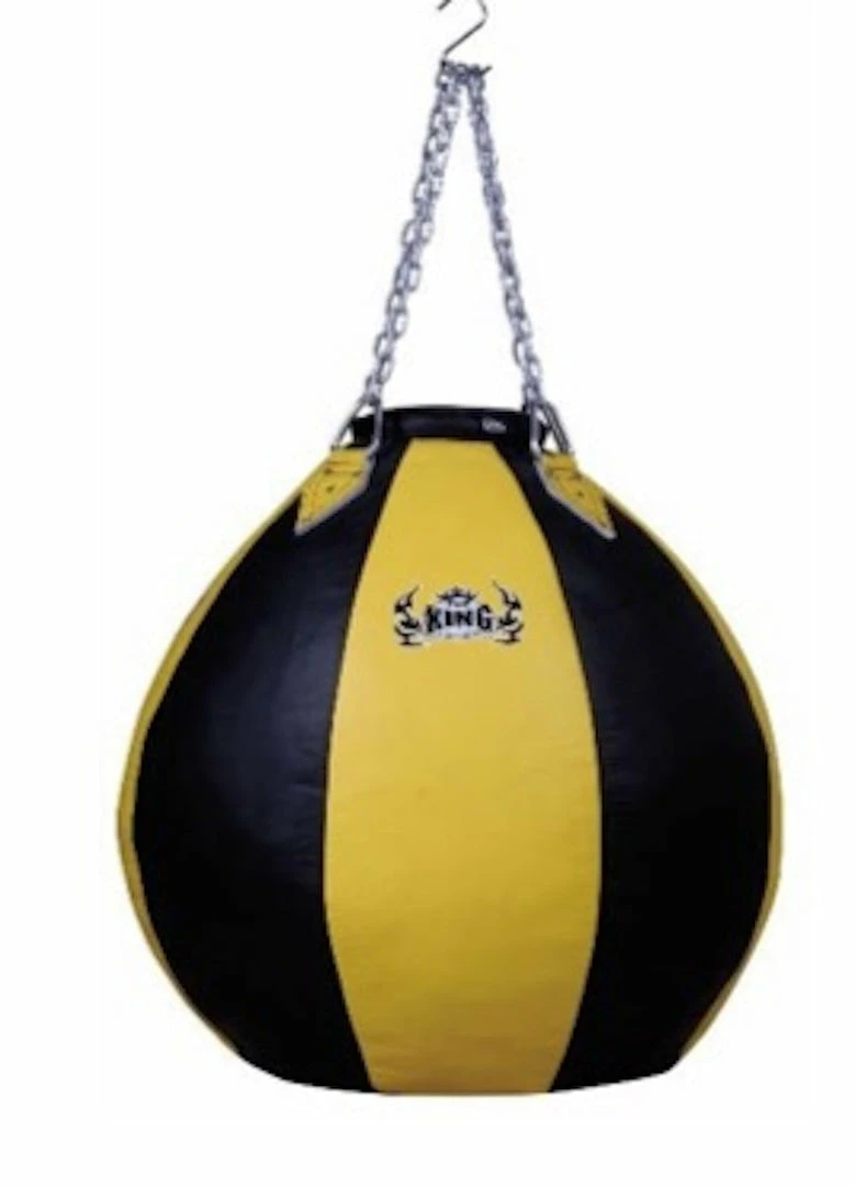 Punching Bags TOP KING HEAVY BAG "TEAR DROP LEATHER" -TKHBT-GL - BLACK/YELLOW (UNFILLED)
