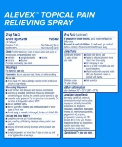 Alevex Pain Relieving Spray - Max Strength Menthol - Cools In Seconds - 3.2 Oz Accessories