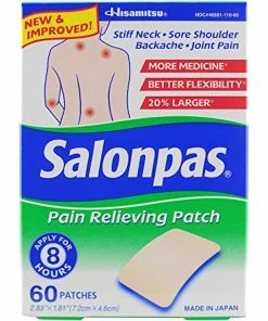 Salonpas Pain Relief Patches For Minor Aches & Pains - 2.83 X 1.81 In - 60 Patches