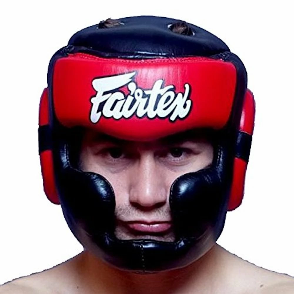 Fairtex Padded Top Diagonal Vision Headgear - HG13PD - Genuine Leather