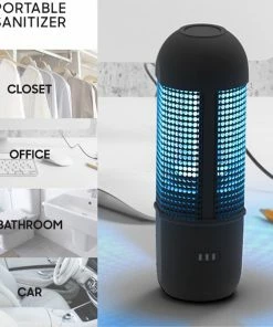 SHARPER IMAGE UV Portable Lamp Sanitizer - Home And Car Sanitizer - Rechargeable, Sanitizes Quicky, Chemical Free Accessories