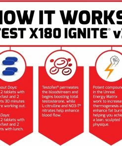 Force Factor Test X180 Ignite Free Total Testosterone Booster & Fat Burner - 120 Capsules Accessories