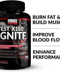 Force Factor Test X180 Ignite Free Total Testosterone Booster & Fat Burner - 120 Capsules Accessories