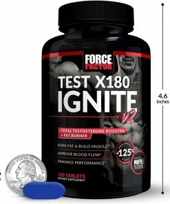 Force Factor Test X180 Ignite Free Total Testosterone Booster & Fat Burner - 120 Capsules Accessories