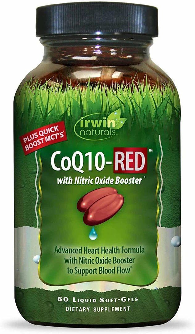 Irwin Naturals CoQ10-RED W/ Nitric Oxide Booster - Supports Healthy Blood Flow & Energy Production- 60 Liquid Soft-Gels Accessories