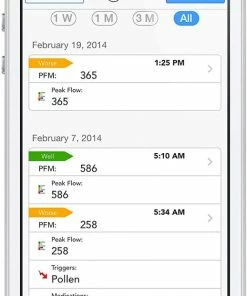 AsthmaMD Lung Performance Peak Flow Meter - Includes Downloadable Free Tracking App Accessories