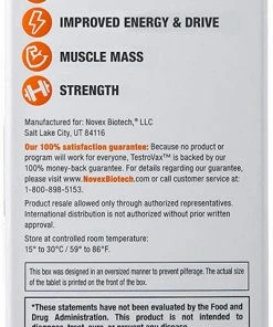 Novex Biotech TestroVax - 60 Capsules - Clinically Tested Testosterone Boosting Compound Accessories