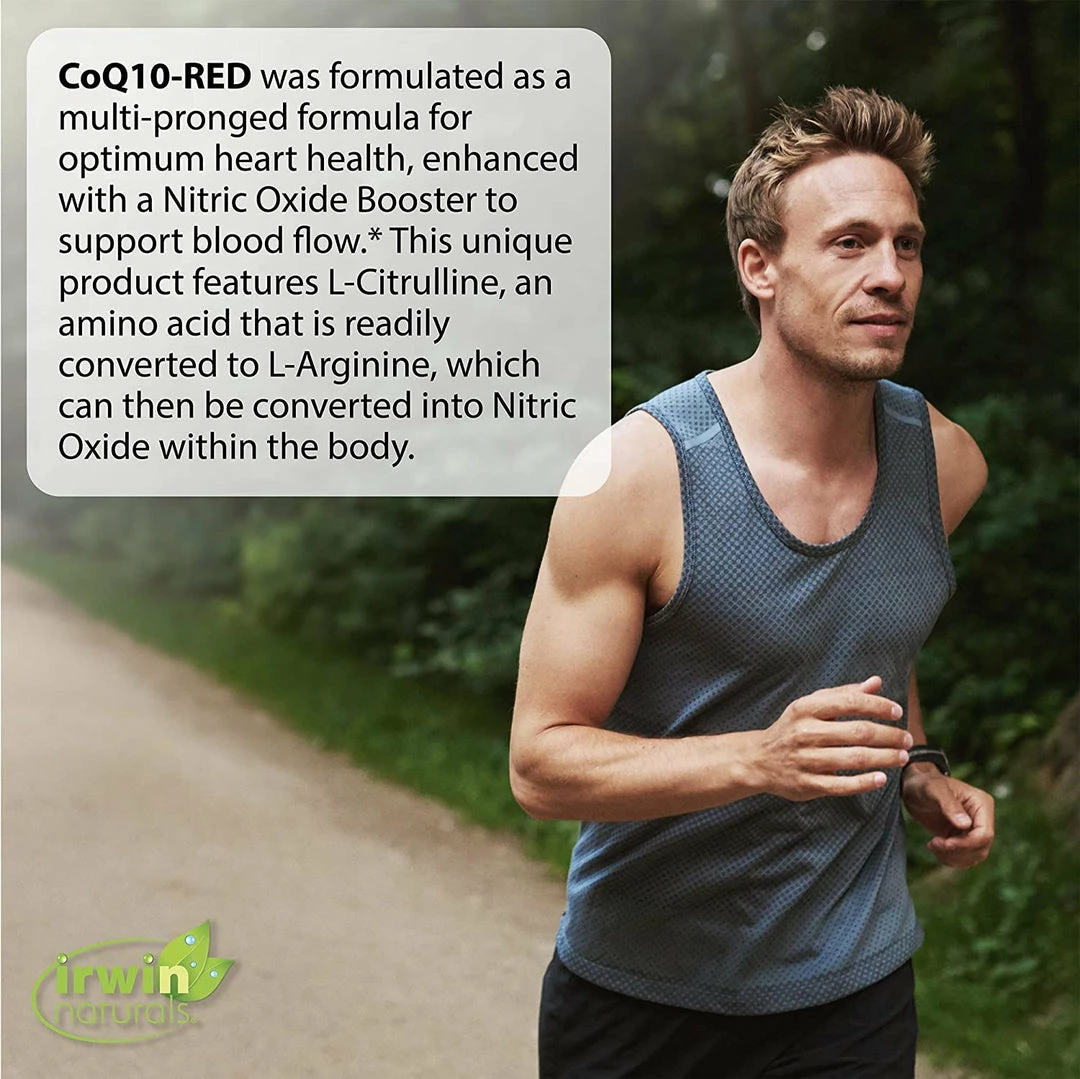 Irwin Naturals CoQ10-RED W/ Nitric Oxide Booster - Supports Healthy Blood Flow & Energy Production- 60 Liquid Soft-Gels Accessories