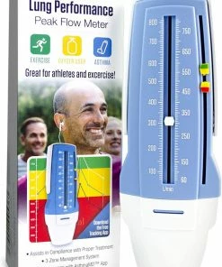 AsthmaMD Lung Performance Peak Flow Meter - Includes Downloadable Free Tracking App Accessories