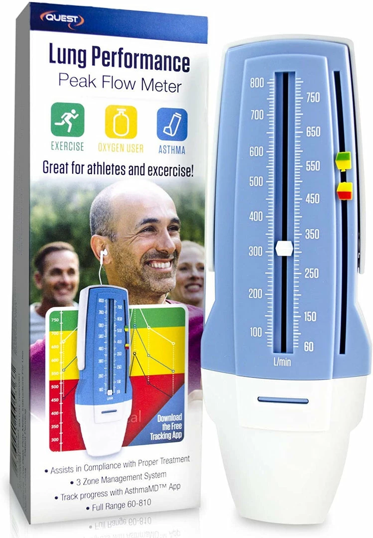 AsthmaMD Lung Performance Peak Flow Meter - Includes Downloadable Free Tracking App Accessories