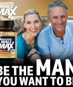 Ageless Male Max Total Testosterone Booster For Men And Nitric Oxide Booster - Improve Workouts, Reduce Fat Faster Than Exercise Alone, Support Sleep, Drive & Energy, 60ct - 1 Month Supply