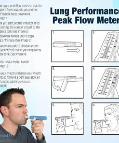 AsthmaMD Lung Performance Peak Flow Meter - Includes Downloadable Free Tracking App Accessories