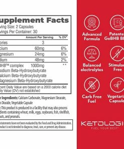 KETO BHB Boosts Ketones Dietary Supplement - By KetoLogic - 60 Vegetarian Capsules Accessories