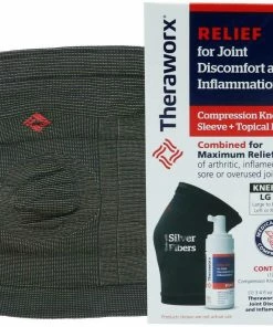Accessories Theraworx Relief Joint Discomfort & Inflammation - 1 Compression Knee Sleeve & 3.4oz Bottle Topical Foam