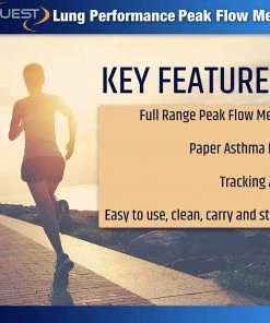 AsthmaMD Lung Performance Peak Flow Meter - Includes Downloadable Free Tracking App Accessories