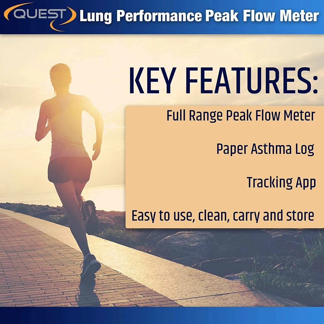 AsthmaMD Lung Performance Peak Flow Meter - Includes Downloadable Free Tracking App Accessories