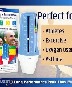 AsthmaMD Lung Performance Peak Flow Meter - Includes Downloadable Free Tracking App Accessories