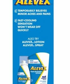 Alevex Pain Relieving Lotion - Max Strength Menthol - Massaging Stainless Steel Roll-On With Rollerball Applicator