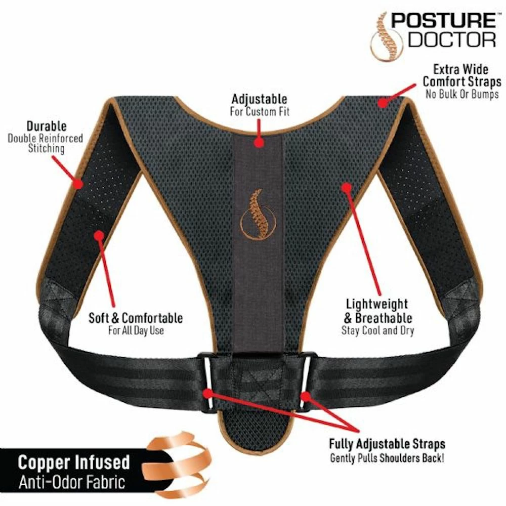 Accessories Copper Infused Posture Doctor - Relieves Neck, Back & Shoulder Strains