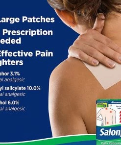 Salonpas Pain Relief Patches For Minor Aches & Pains - 2.83 X 1.81 In - 60 Patches