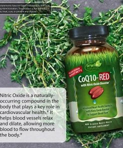 Irwin Naturals CoQ10-RED W/ Nitric Oxide Booster - Supports Healthy Blood Flow & Energy Production- 60 Liquid Soft-Gels Accessories