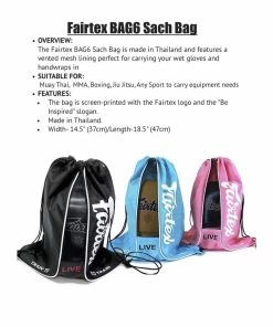 Fairtex Drawstring Sach Bag - BAG6 - Mesh Lining - Perfect For Carrying Gloves