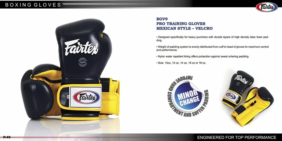 Fairtex Mexican Style Boxing Gloves - BGV9 - Genuine Top Grain Leather