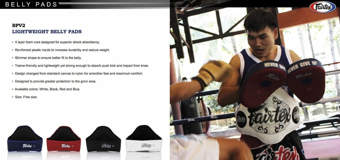 Fairtex Lightweight Belly Pad - BPV2 - Extra Strong Top Grain Cowhide Leather