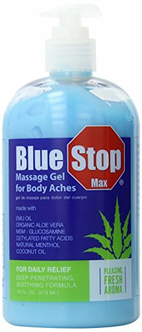 Accessories Blue Stop Max Massage Gel 16oz (473mL) - Pain Relief Gel For Muscle & Joint Pain (Pack Of 2)