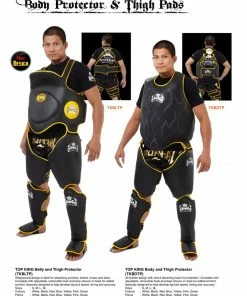Top King Body And Thigh Protector Set - TKBDTP - Black & Yellow
