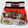 Muay Thai Shorts Twins Special "DUO RED WHITE" Muay Thai Kickboxing Shorts