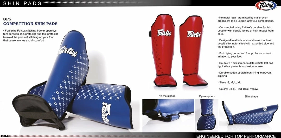 Fairtex Competition Shin Guards - SP5 - “Engineered For Top Performance”