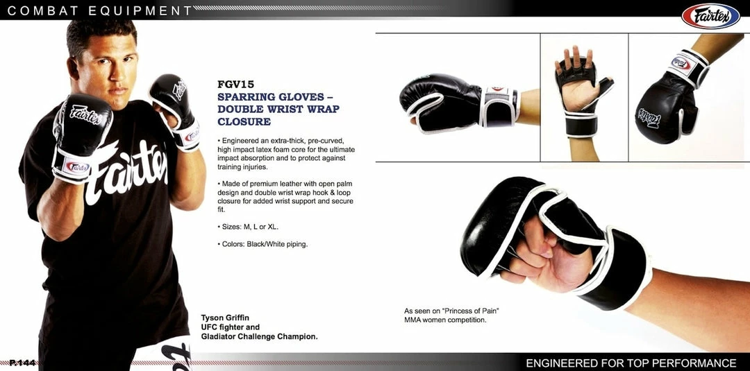 Fairtex Sparring MMA Gloves - FGV15 - Extra Protection On Knuckle