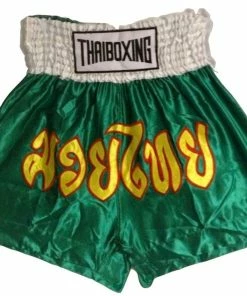 MUAY "THAI BOXING" Brand Shorts - Green & White Color