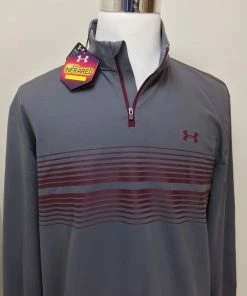 Apparel Men's Under Armour Infrared Long Sleeve Heartbeat 1/4 ZIP-1248111-GREY