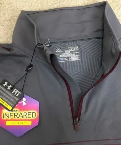 Apparel Men's Under Armour Infrared Long Sleeve Heartbeat 1/4 ZIP-1248111-GREY