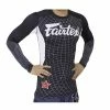 Fairtex Long Sleeve Rashguard - RG4 - Black & White - Ideal For MMA Training And Competition Rashguards