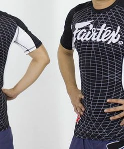 Fairtex Short Sleeve Rashguard - RG5 - Black & White - Ideal For MMA Training And Competition