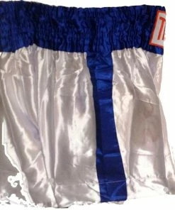 MUAY KICKBOXING "THAI BOXING" SHORTS TBS-WHITE W/ BLUE STRIPES Apparel