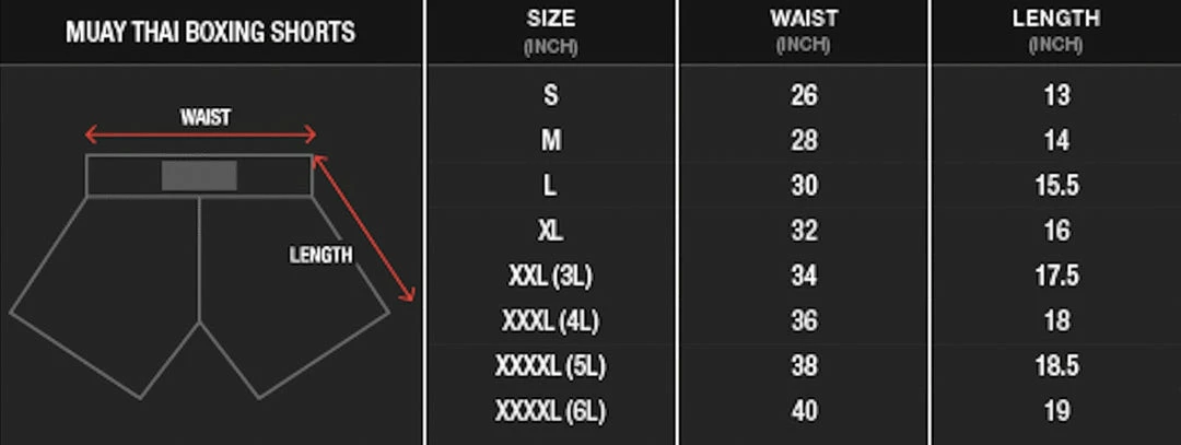 Muay "THAI BOXING" Brand Shorts - White & Red Color Apparel