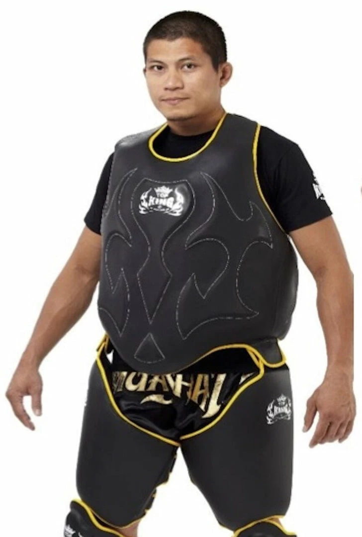 Top King Body And Thigh Protector Set - TKBDTP - Black & Yellow