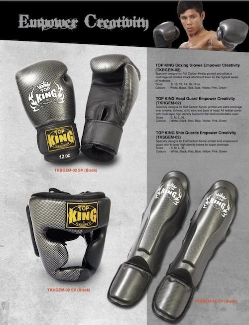 Protection Top King "EMPOWER CREATIVITY" Head Guards - TKHGEM-02-Black/Silver