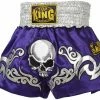 Muay Thai Shorts TOP KING MUAY THAI KICKBOXING SHORTS -TKTBS-046 - Purple Death Skull